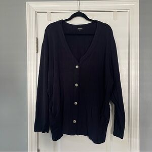 Bleusalt Oversized Button Front Cardigan Navy size 6 3X